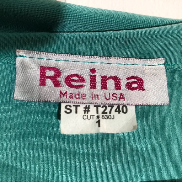 Reina Peacock Pattern Blouse Button Shirt Large - Picture 3 of 5